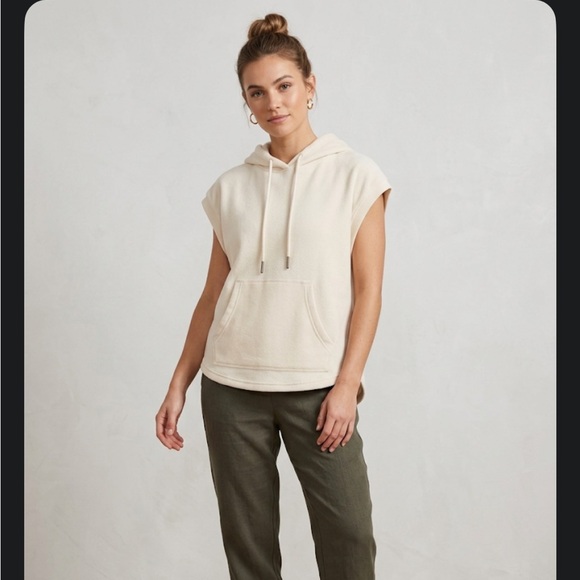 Noisy may Tops - Noisy May Cream Drawstring Hoodie Top